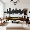Nashville Tennessee Skyline Black & White Mural Wallpaper - room preview 03