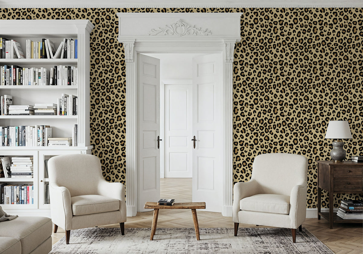 Leopard Skin Grrrrrr on Repeat Mural Wallpaper - room preview 03