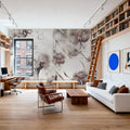 Watercolor Geometry Brown Mural Wallpaper - room preview 03