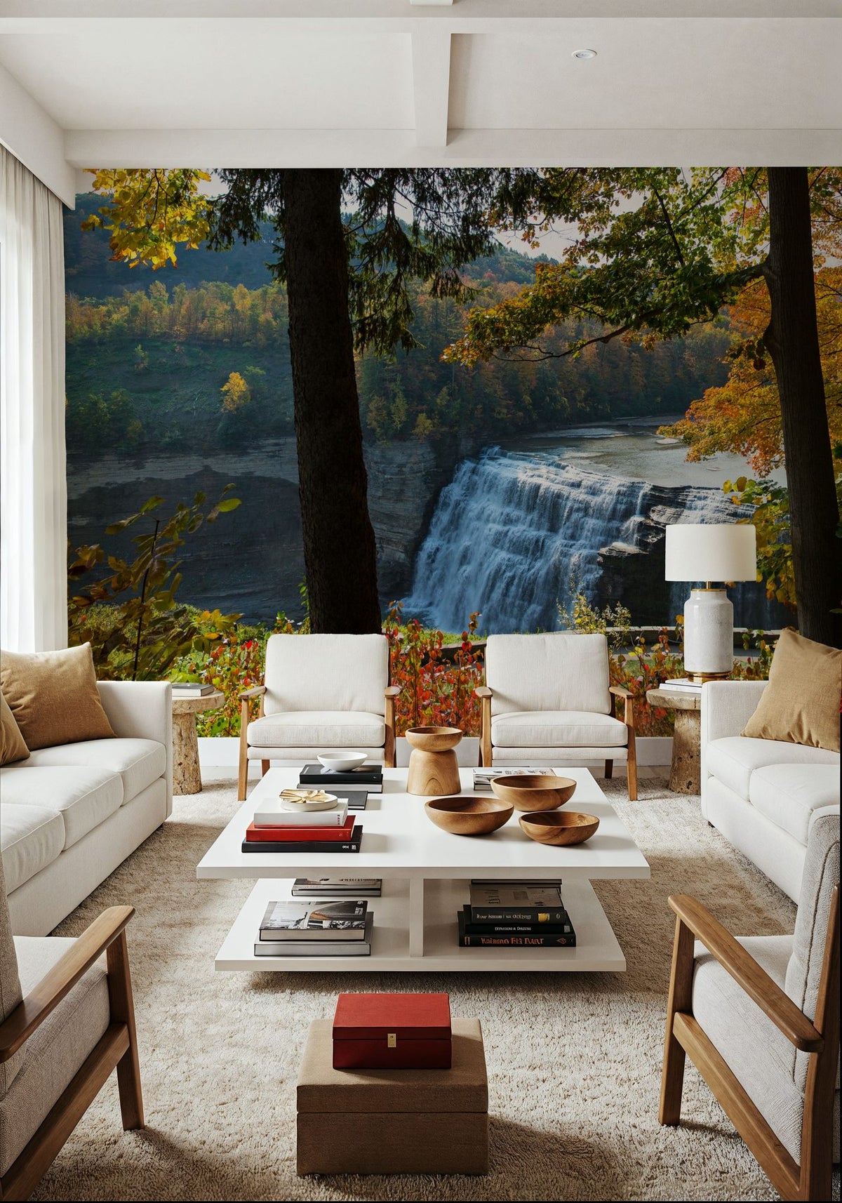 Middle Falls Mural Wallpaper - room preview 03