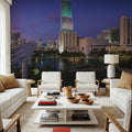 Sunset Blue Twilight Metropolis Mural Wallpaper - room preview 03