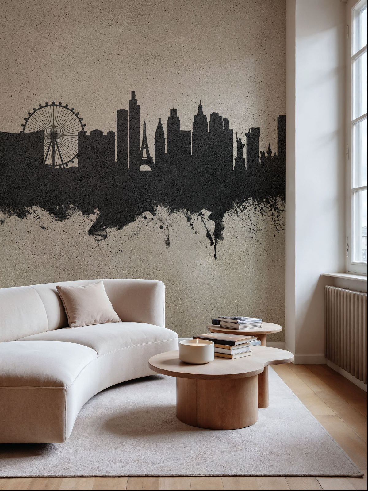 Las Vegas Nevada Skyline Concrete Mural Wallpaper - room preview 03