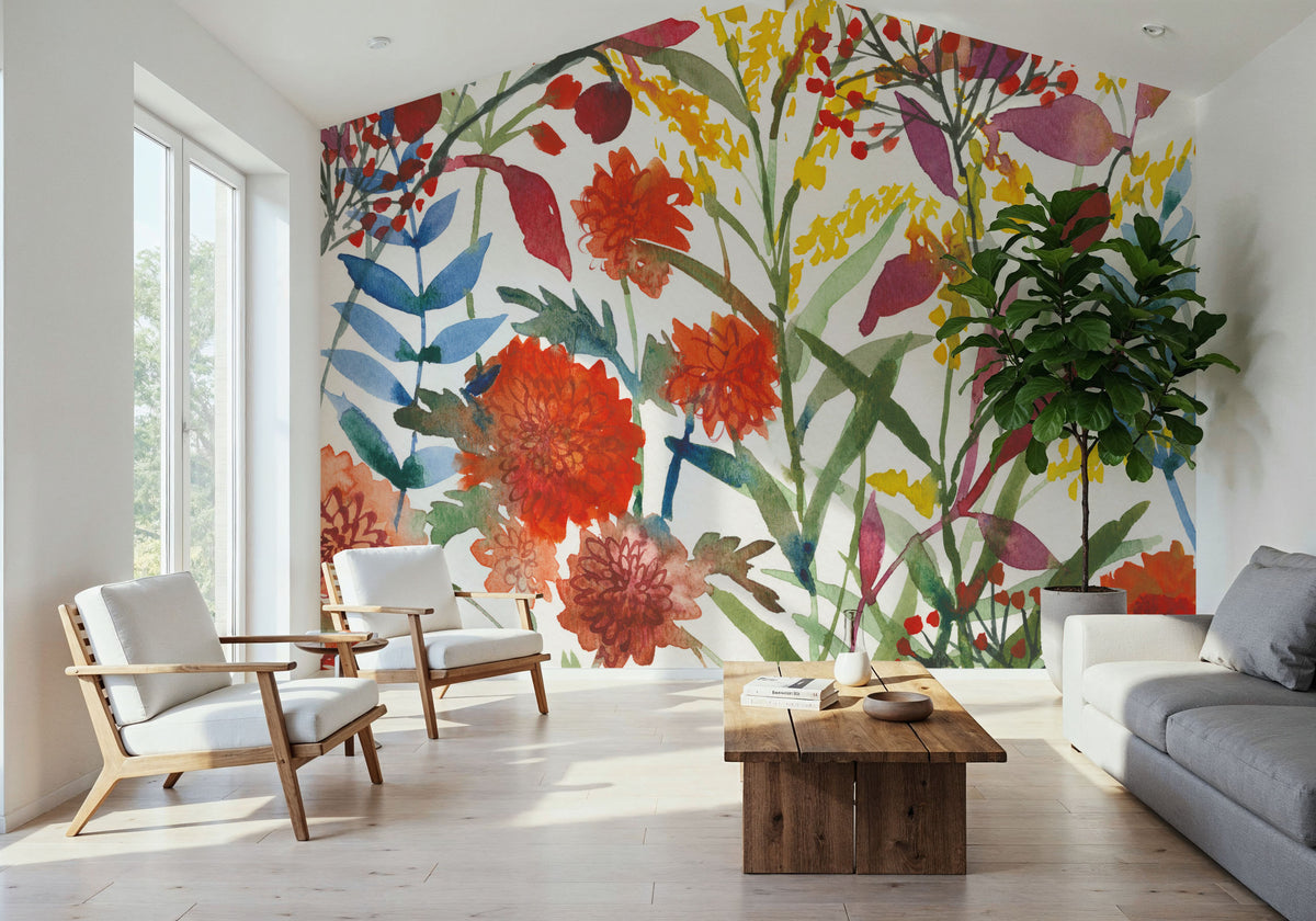November Flowers Mural Wallpaper - room preview 03