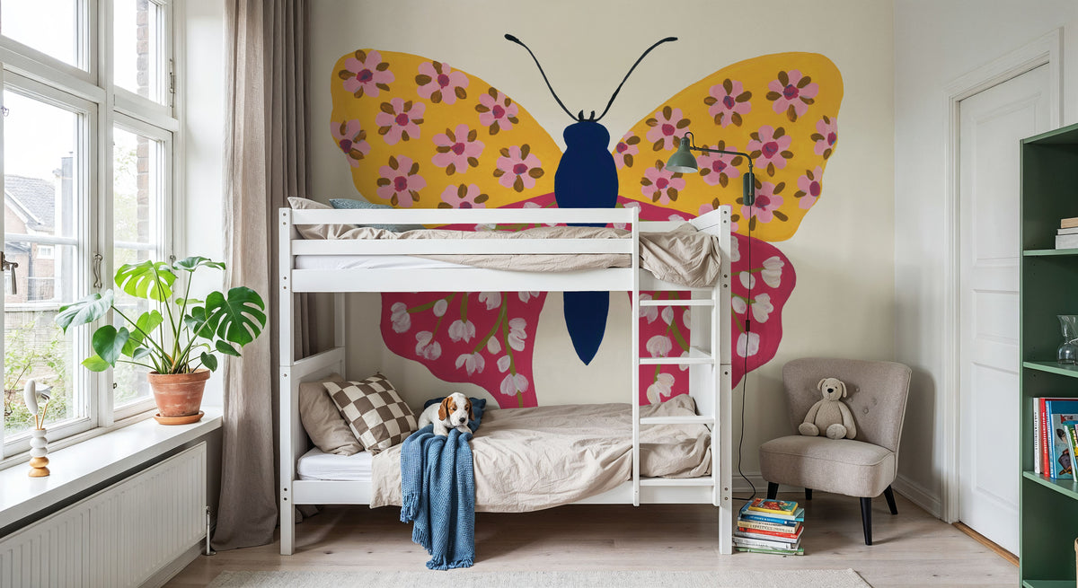 Blooming Butterfly IV Mural Wallpaper - room preview 03