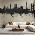 Munich Skyline Concrete Mural Wallpaper - room preview 03