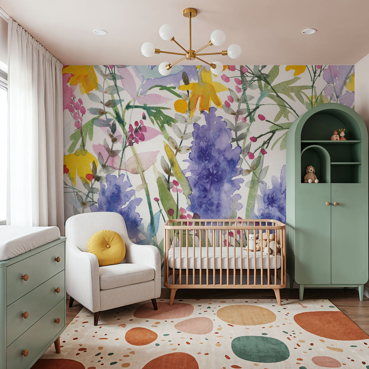 March Flowers Mural Wallpaper - room preview 03