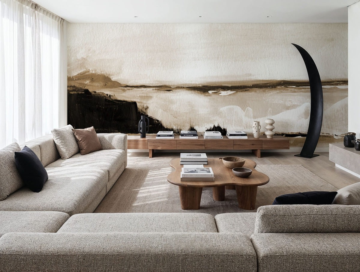 Vintage Landscape Mountainside Mural Wallpaper - room preview 03