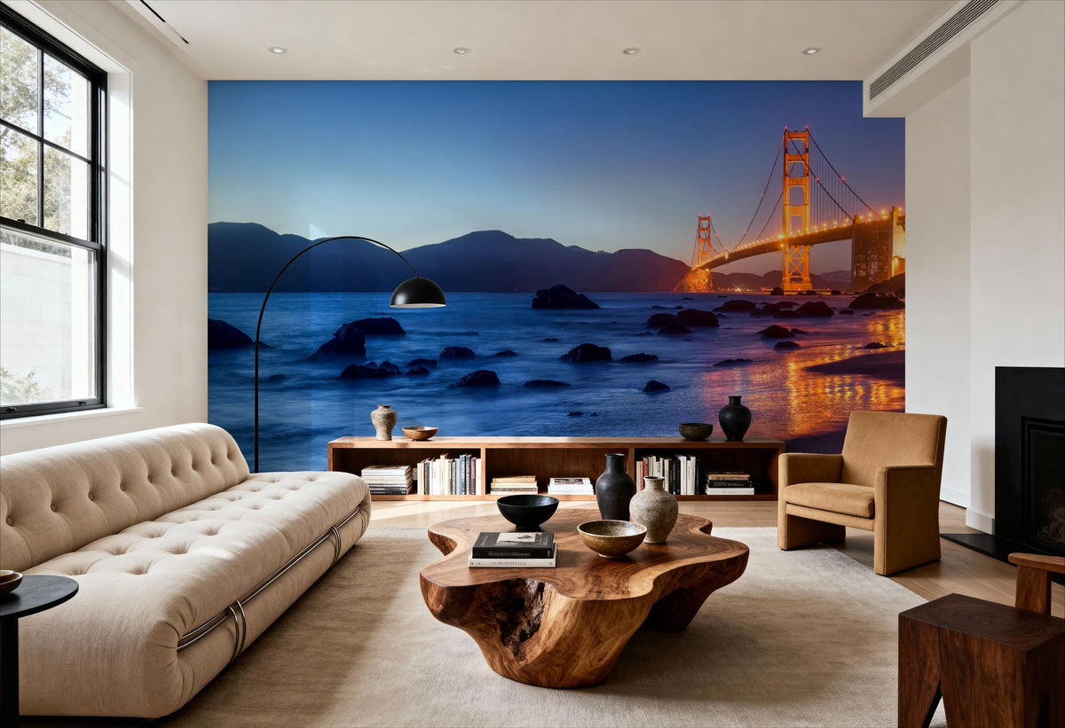 Golden Gate Bridge From Marshall Beach Pt. III Mural Wallpaper - room preview 03