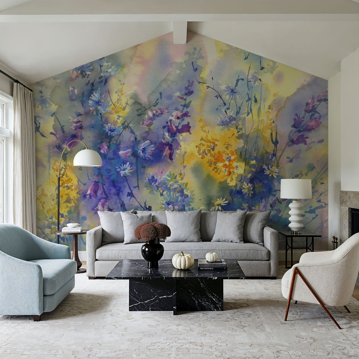 Ethereal Wildflower Mural Wallpaper - room preview 03