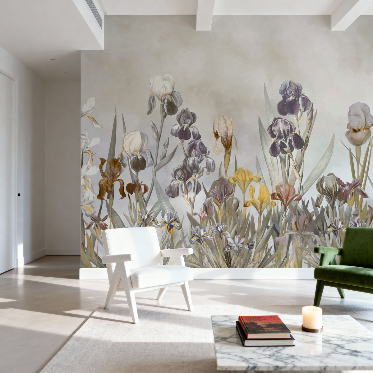 Iris Field Calm Mural Wallpaper - room preview 03