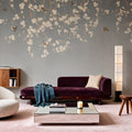 Beneath the Cherry Tree Gray Mural Wallpaper - room preview 03