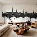 Lichfield England Skyline Black & White Mural Wallpaper - room preview 03