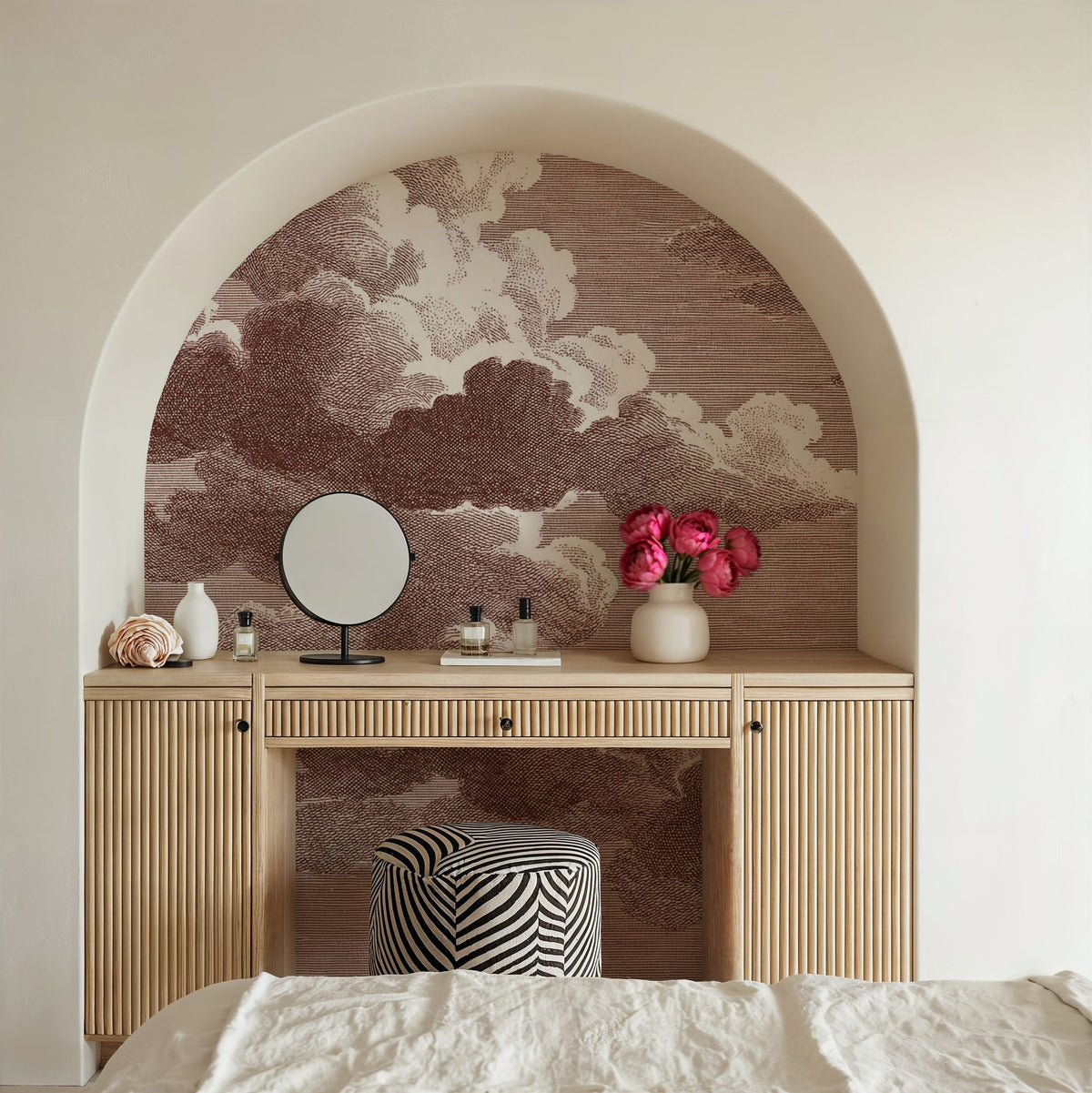 Intaglio Clouds, Chocolate Mural Wallpaper - room preview 03