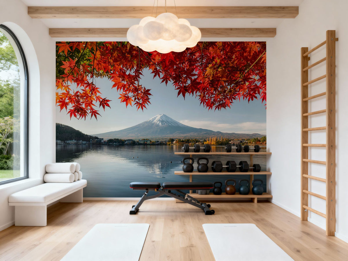 Mount Fuji Fall Mural Wallpaper - room preview 03