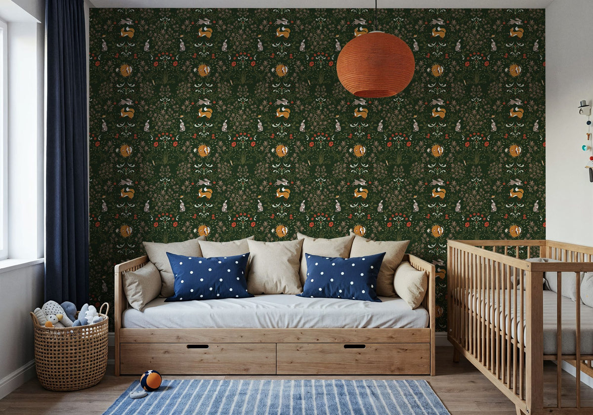 Friends Forever, Forest Green Mural Wallpaper - room preview 03