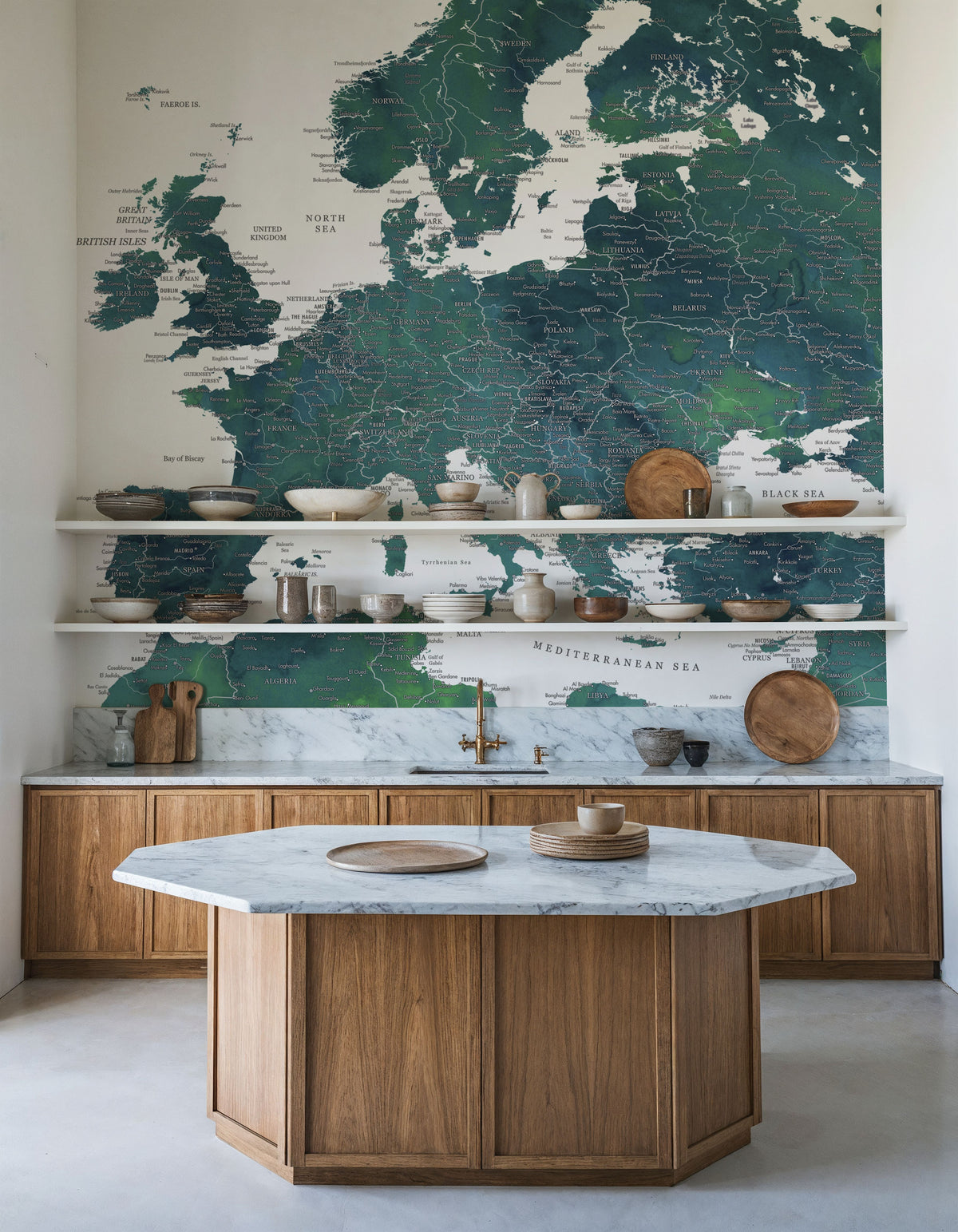 Europe Map Detailed - Nyla Mural Wallpaper - room preview 03