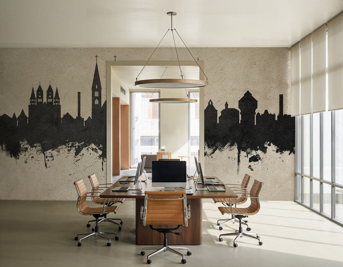 Halberstadt Germany Skyline Concrete Mural Wallpaper - room preview 03