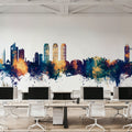 Islamabad Pakistan Skyline Blue & Bronze Mural Wallpaper - room preview 03