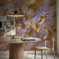 Bright Purple Leaves Mural Wallpaper - room preview 03