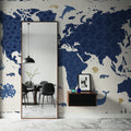 Sea This Map White Mural Wallpaper - room preview 03