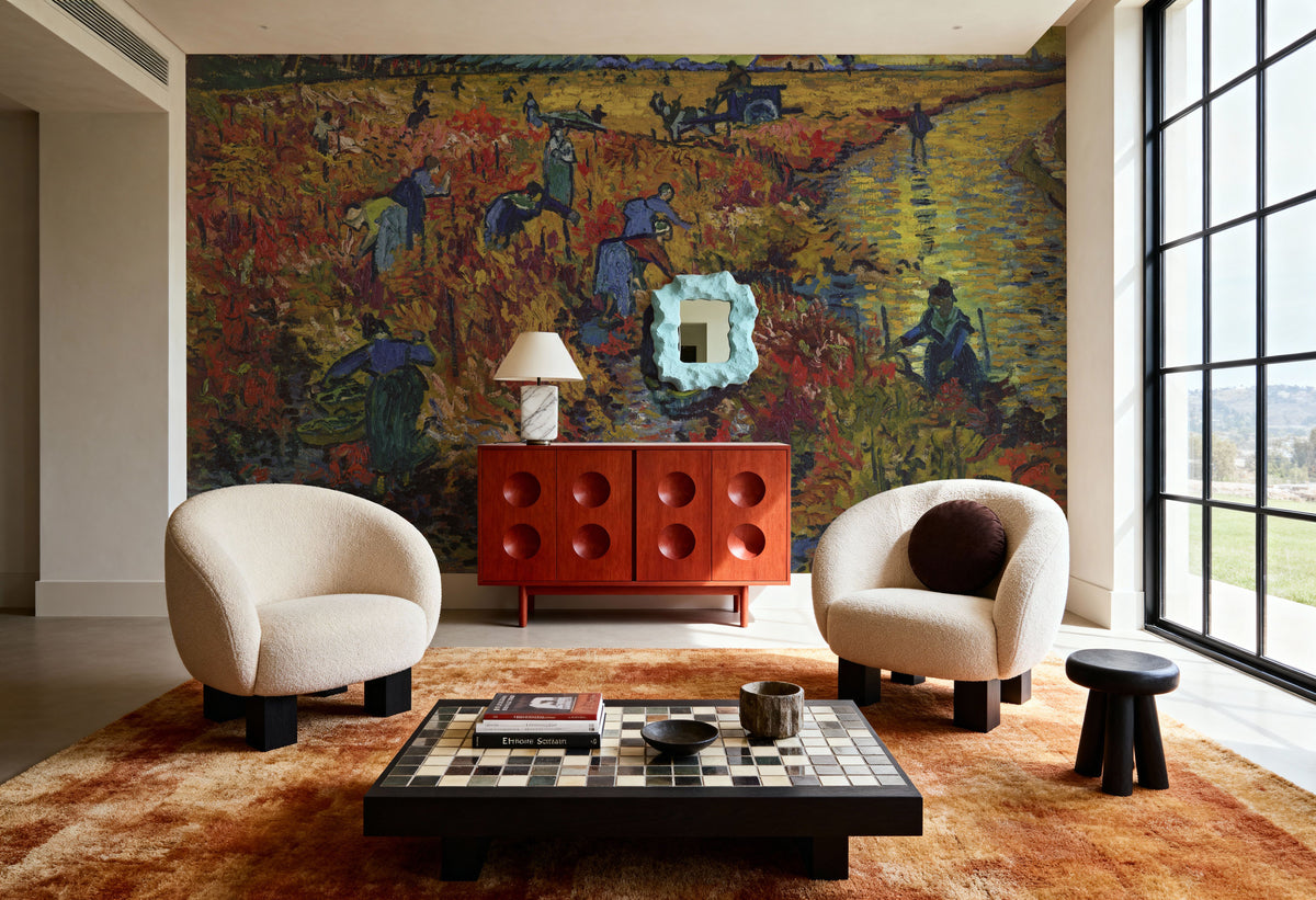The Red Vineyard Mural Wallpaper - room preview 03