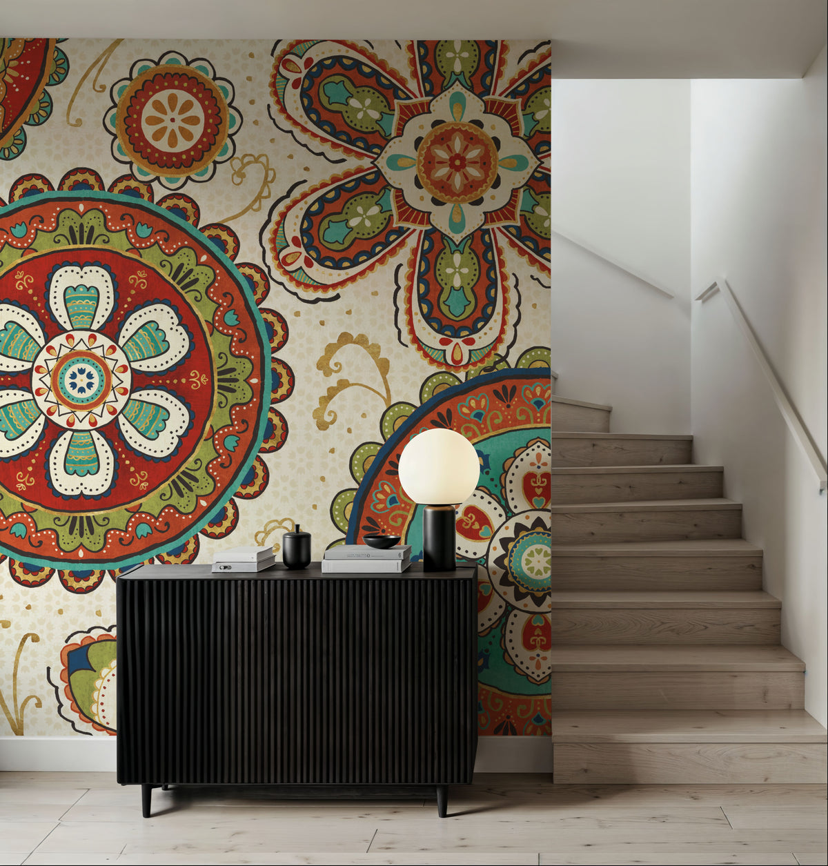 La Vida Medallion Mural Wallpaper - room preview 03