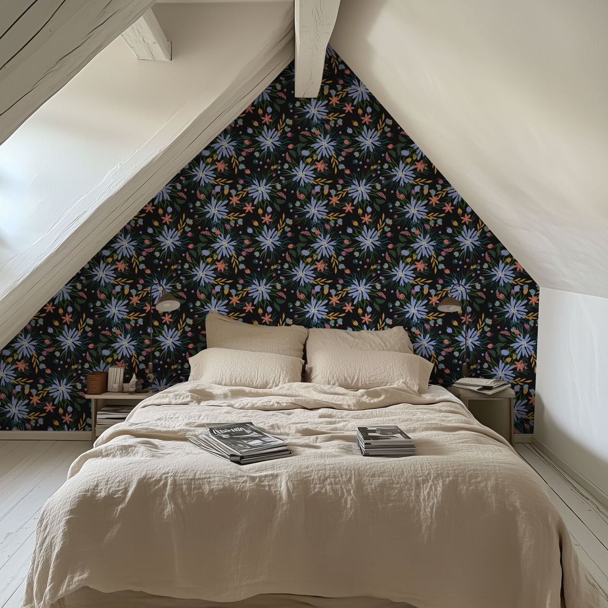 Floral Fireworks Mural Wallpaper - room preview 03