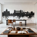 Rome Italy Skyline Black & White Mural Wallpaper - room preview 03