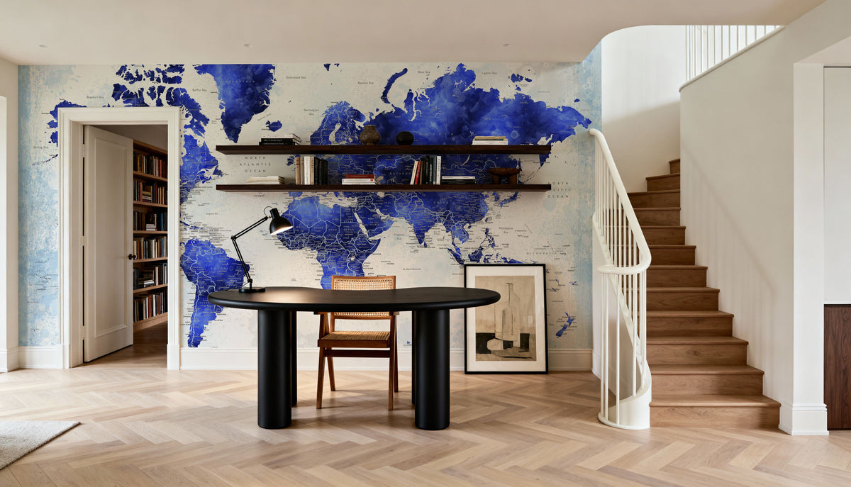 World Map Cities - Georgino Mural Wallpaper - room preview 03