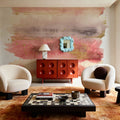 Desert Blooms Abstract I on White Mural Wallpaper - room preview 03