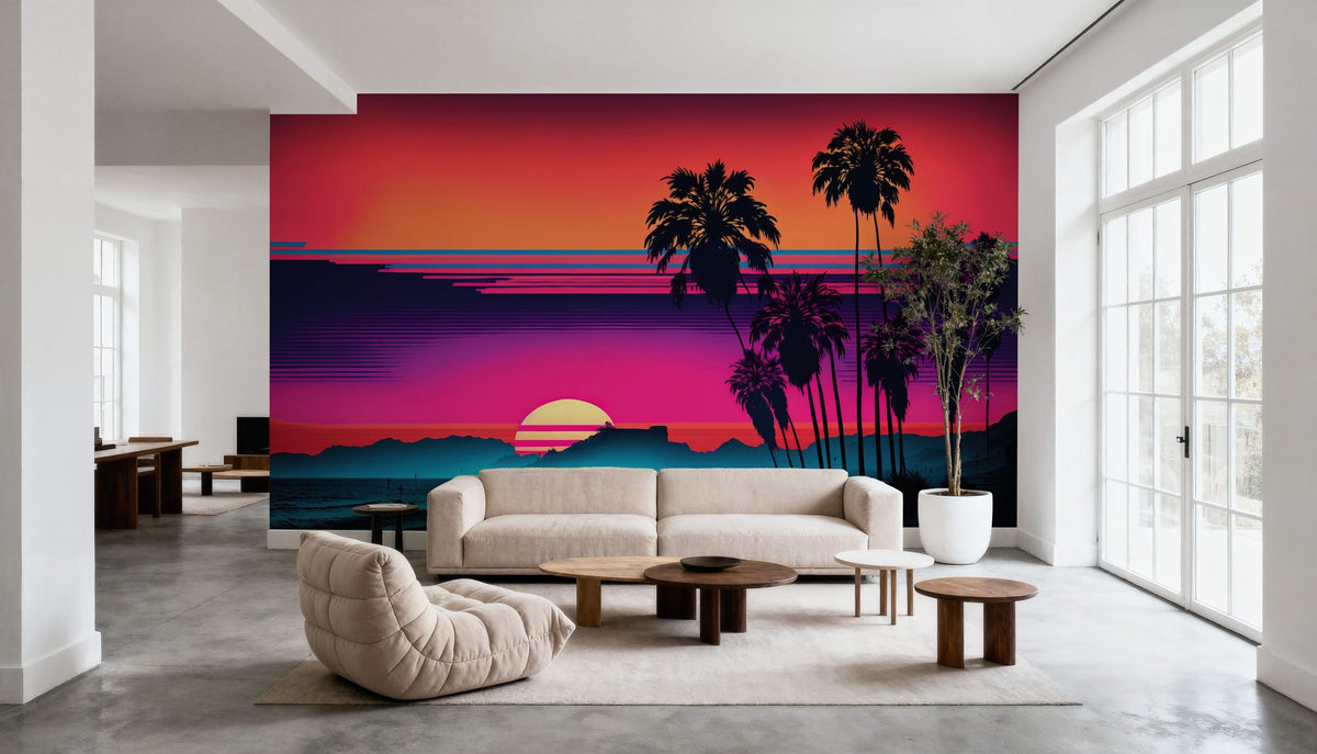 Evening Beach Mural Wallpaper - room preview 03