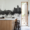 Tashkent Uzbekistan Skyline Black & White Mural Wallpaper - room preview 03