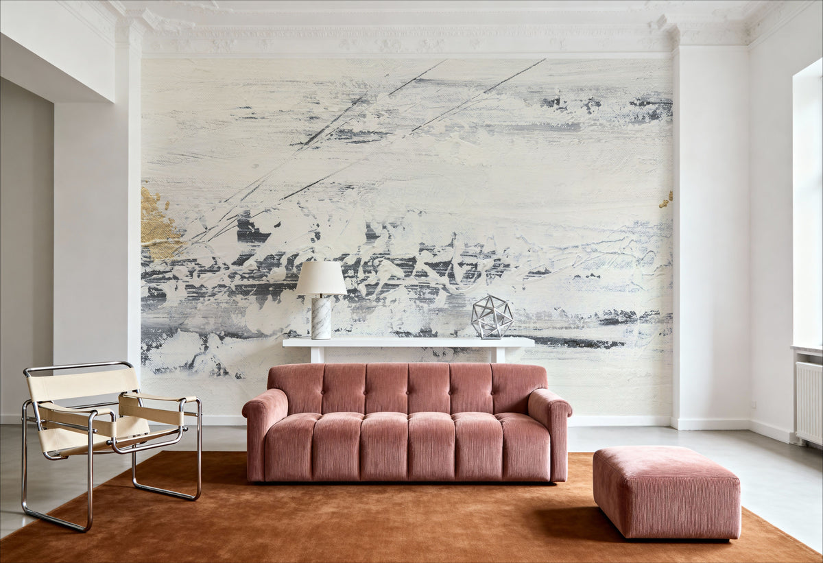 Textured Gold Mural Wallpaper - room preview 03