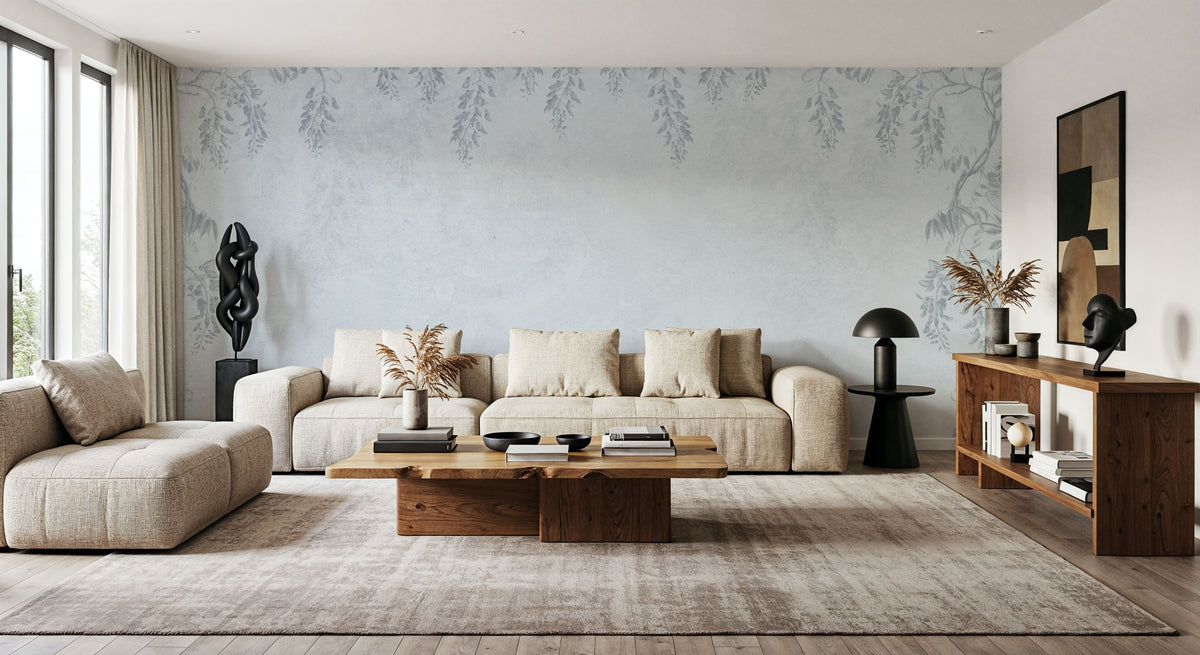 Welcome to Our Theatre, Ice Blue Mural Wallpaper - room preview 03