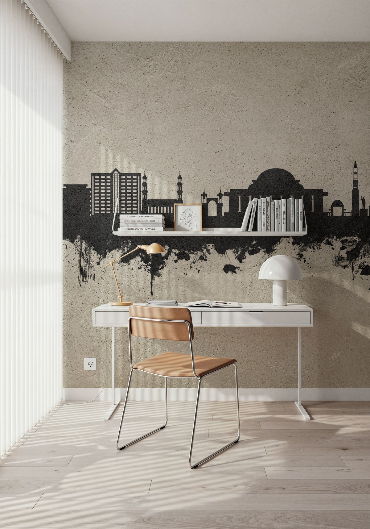 Lilongwe Malawi Skyline Concrete Mural Wallpaper - room preview 03