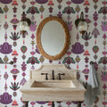 Marble Flowers, Periwinkle Mural Wallpaper - room preview 03