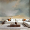 Shimmering Sea Gray Mural Wallpaper - room preview 03