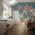 Colorful Jungle, Turqouise Mural Wallpaper - room preview 03