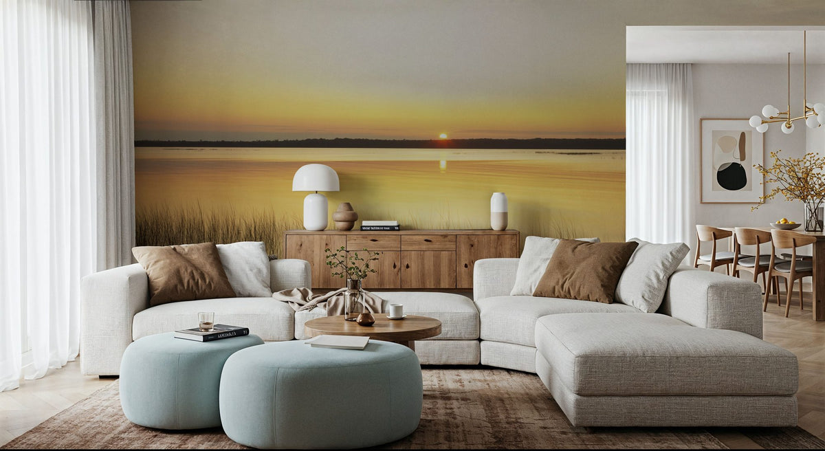 Golden Lake Whispers Mural Wallpaper - room preview 03