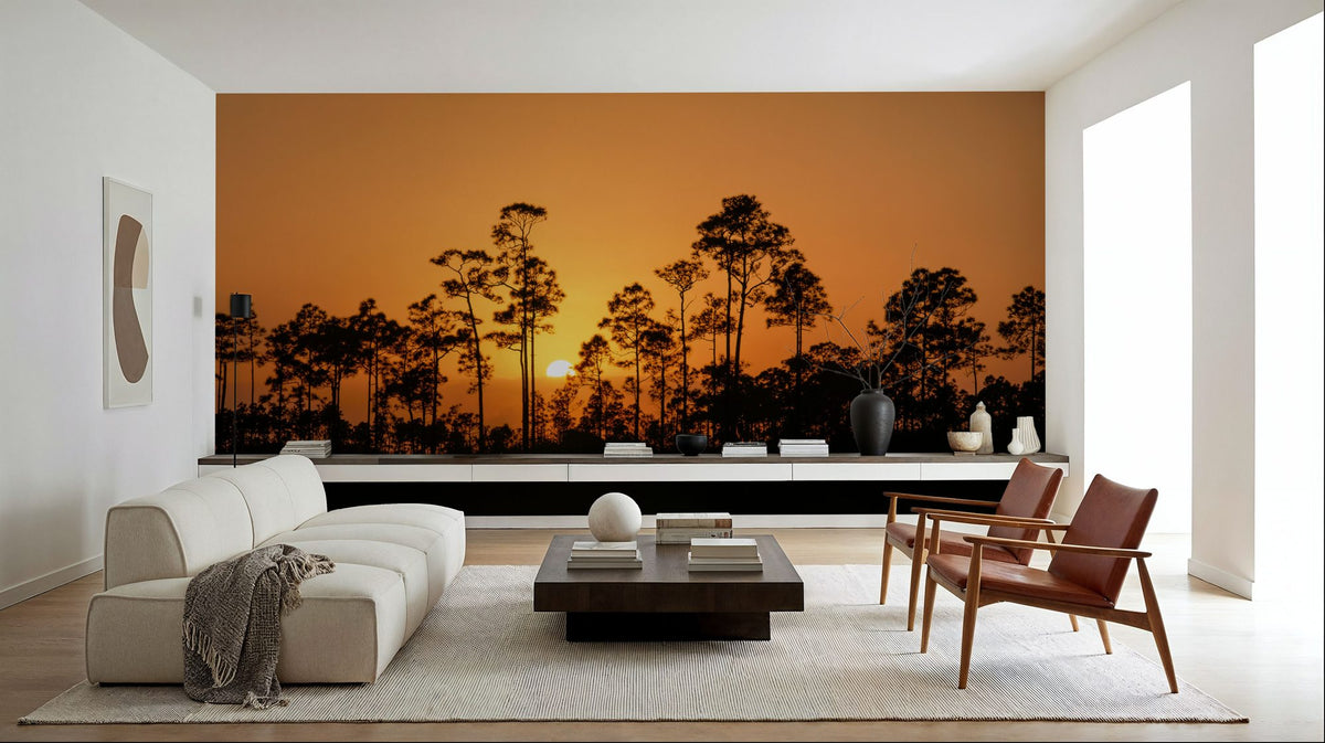 Forest Twilight Glow Mural Wallpaper - room preview 03
