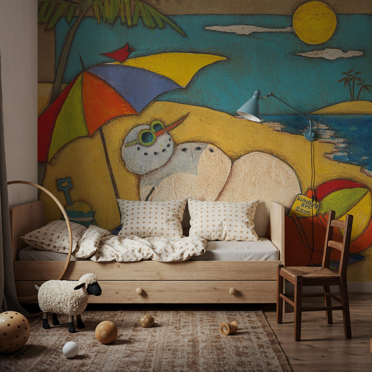Seasonal Snowman VIII Mural Wallpaper - room preview 03