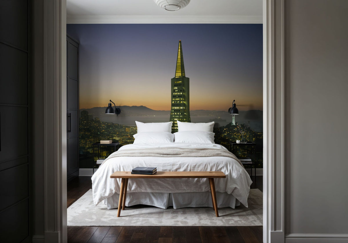 City Spire Sunset Mural Wallpaper - room preview 03