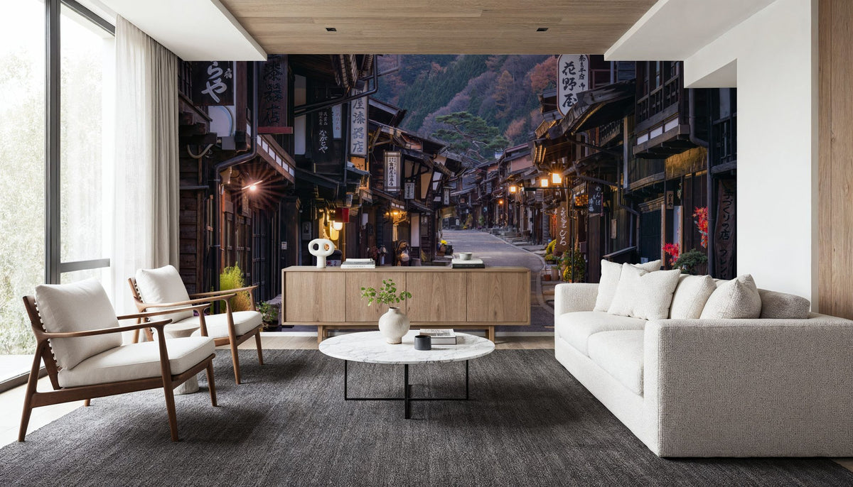 Narai-juku Streets Mural Wallpaper - room preview 03