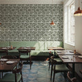 Moulin, Forest Green Mural Wallpaper - room preview 03