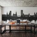 Wuppertal Germany Skyline Black & White Mural Wallpaper - room preview 03