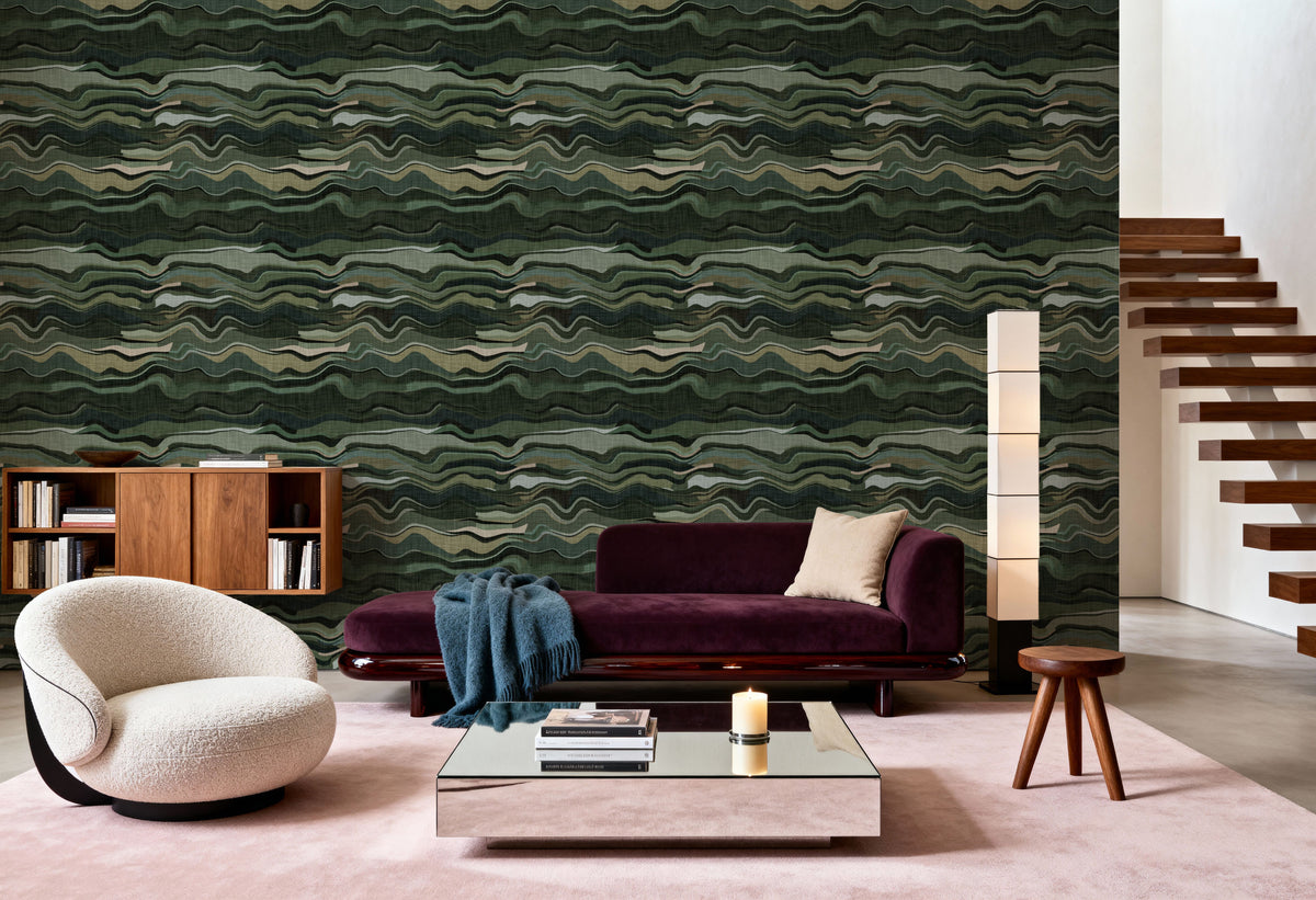 Camouflage Lines Mural Wallpaper - room preview 03