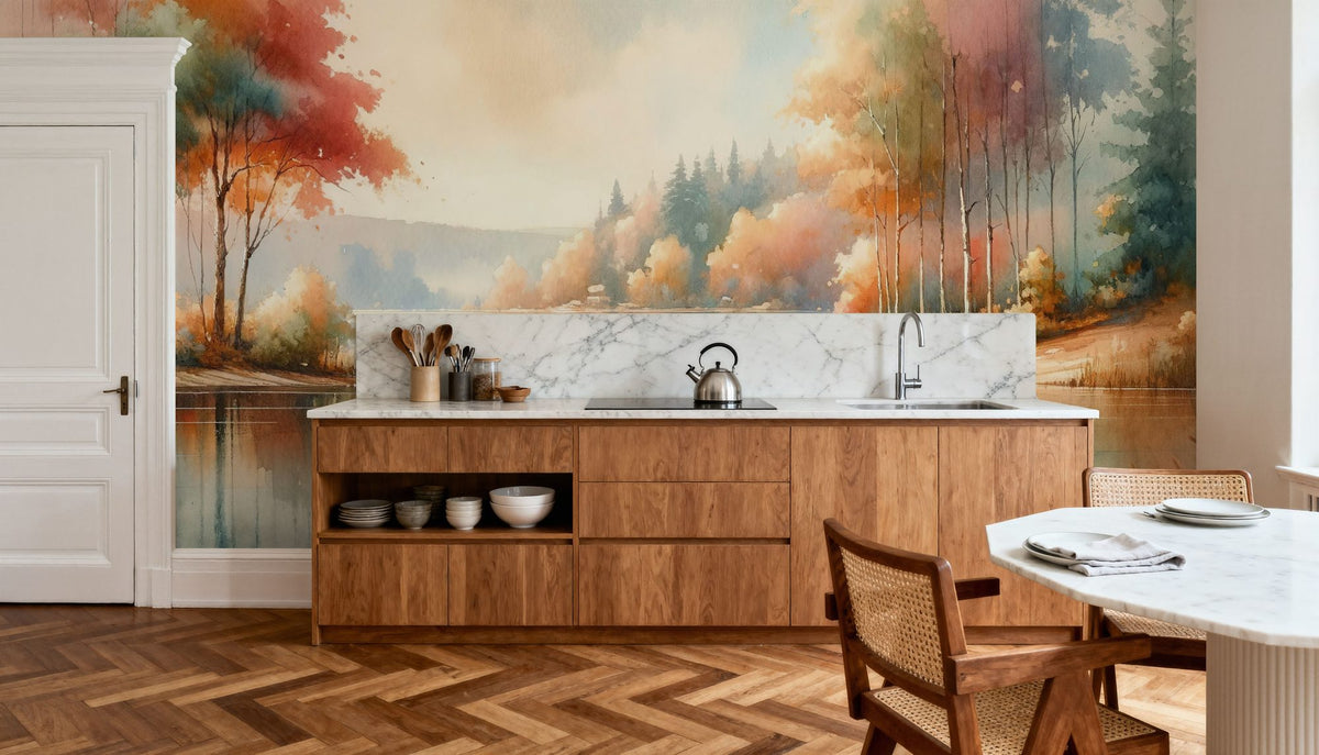 Serene Autumn Mural Wallpaper - room preview 03