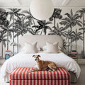 Playful Palms BW Mural Wallpaper - room preview 03