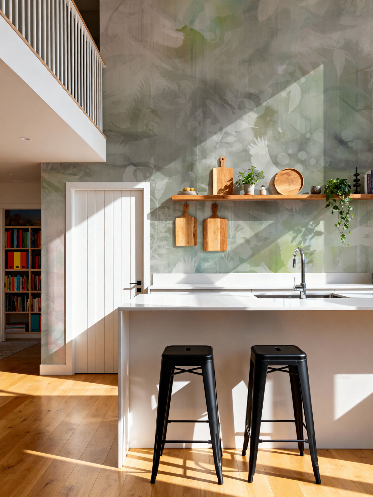 Birds of Freedom Green Mural Wallpaper - room preview 03