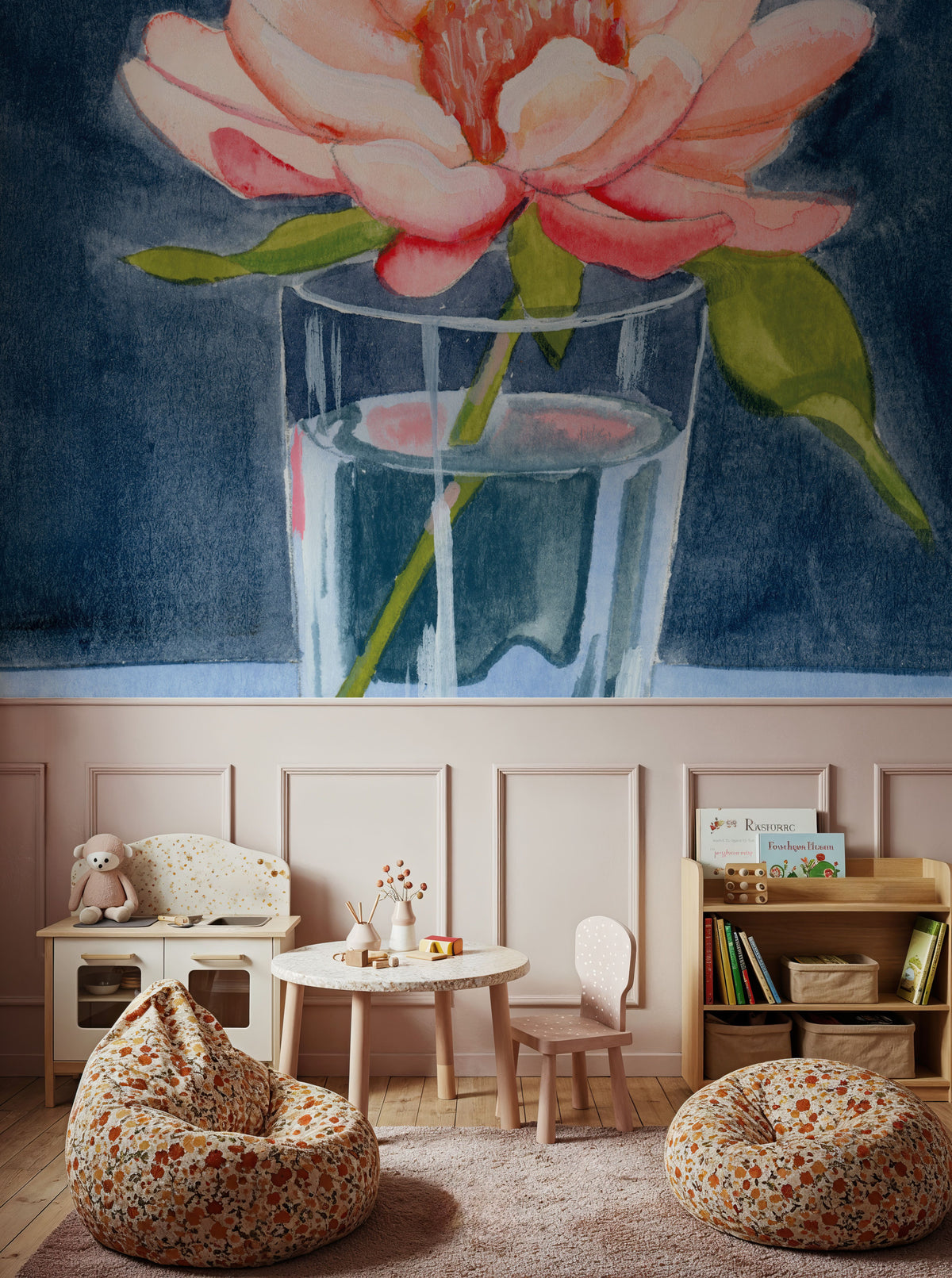 Single Perfect Flower Mural Wallpaper - room preview 03